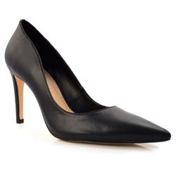 Scarpin Feminino de Couro e Salto Alto Suzzara Preto 4833501