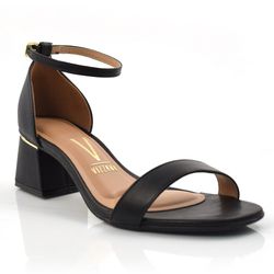 Sandália Feminina com Salto Bloco Vizzano Preto 6428104-7286