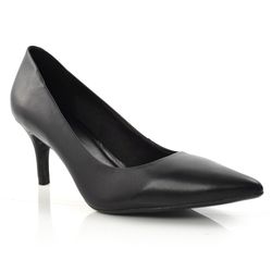 Scarpin Feminino de Couro e Salto Médio Suzzara Preto 405.01