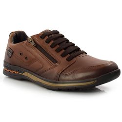 Sapatênis Masculino de Couro Pegada Marrom 114858