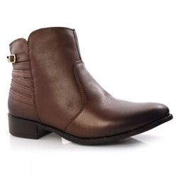 Ankle Boots Feminino de Couro Cazzualen Marrom 8731