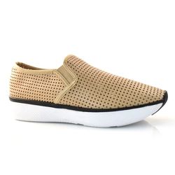 Tênis Jogging de Couro Suzzara Creme 24707