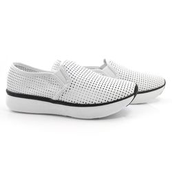 Tênis Jogging de Couro Suzzara Branco 24707