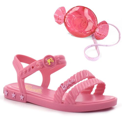 Sandália Infantil Barbie com Candy Bag Rosa 22492
