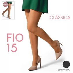 Meia Feminina Fina 15 Selene Preto 920.001