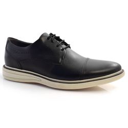 Sapatênis Masculino de Couro Democrata Bay Preto 273101