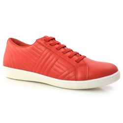 Tênis de Couro Casual Suzzara Vermelho C12089