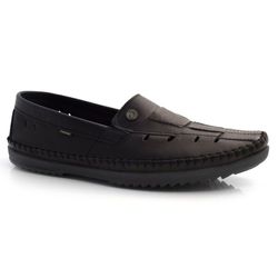 Sapatilha Masculina de Couro Free Way Preto LOGAN-2