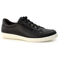 Tênis Feminino de Couro Suzzara Preto C12054 FO