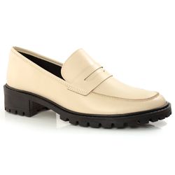 Mocassim Feminino de Couro Suzzara Creme 1810535