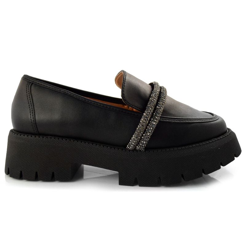 Mocassim preto best sale feminino vizzano