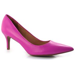 Scarpin Feminino de Couro e Salto Médio Suzzara Rosa 405.01