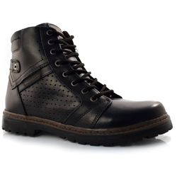 Coturno Masculino de Couro Megaboots Preto 6021