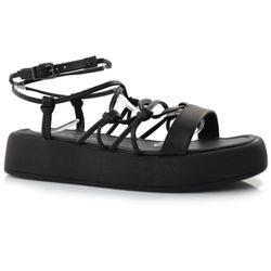 Sandália Flat Feminina Ramarim Preto 23-39205