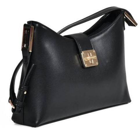 Bolsa De Ombro Feminina Via Marte Preto B1-105-01 - Vizzent