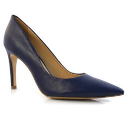 Scarpin Feminino de Couro e Salto Alto Suzzara Azul 48501