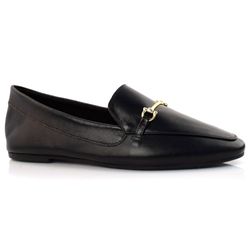 Loafer Feminino de Couro Suzzara Preto 74704