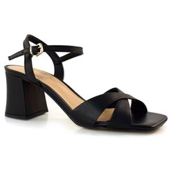 Sandália de Couro Feminina Suzzara Preto 6348939