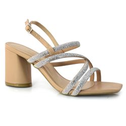 Sandália de Salto Feminina Suzzara Creme 666.001