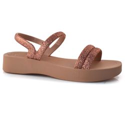 Sandália Flat Feminina Zaxy Glitter Rosa 19010