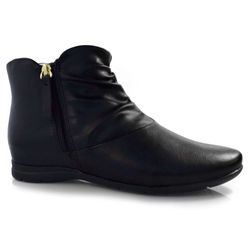 Bota de Cano Curto Feminina Comfortflex Preto 24-91302
