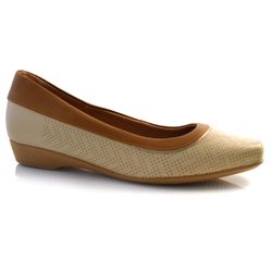 Sapatilha de Couro Feminina Usaflex Creme MM1602