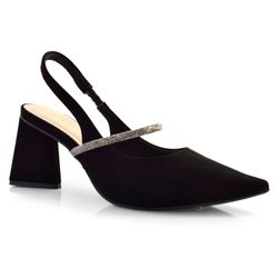 Scarpin Slingback Feminino Bebecê Preto T7024-296