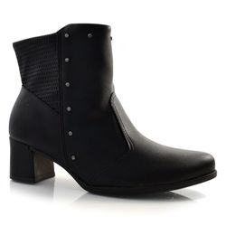 Bota de Cano Curto e Salto Bloco Piccadilly Preto 654051