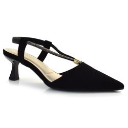 Scarpin Slingback Feminino Bebecê Preto T3814-241