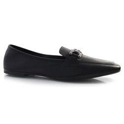 Mocassim de Couro Feminino Giulia Domma Preto 142.054-241