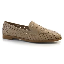 Mocassim de Couro Feminino Suzzara Bege 115.009