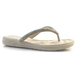 Sandália Rasteira Feminina Comfortflex Off White 24-80301