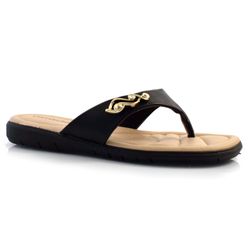 Sandália Rasteira Feminina Comfortflex Preto 24-80332
