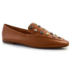 Mocassim Feminino de Couro Suzzara Marrom 355.5859