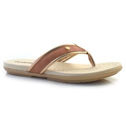 Sandália Rasteira Feminina Comfortflex Ouro Rosê 24-40301