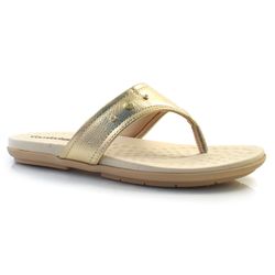 Sandália Rasteira Feminina Comfortflex Dourado 24-40302