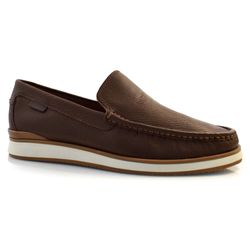 Mocassim Masculino de Couro Free Way Marrom LUCA01