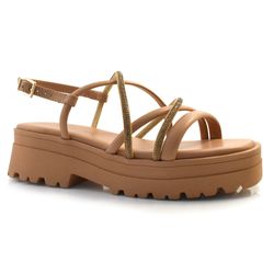 Sandália Flat Feminina Ramarim Bege 24-38203