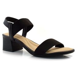 Sandália de Salto Bloco Feminina Comfortflex Preto 24-56401