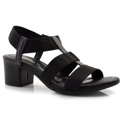 Sandália de Salto Bloco Feminina Comfortflex Preto 24-57403