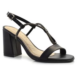 Sandália de Salto Bloco Feminina Ramarim Preto 24-41201