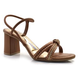 Sandália de Salto Bloco Feminina Dakota Marrom Y7933