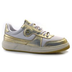 Tênis de Couro Feminino Suzzara Dourado 61001