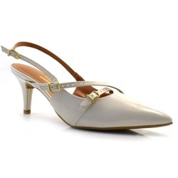 Scarpin Slingback Feminino Vizzano Off White 1185.1124.13488