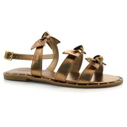 Sandália Rasteira Feminina Suzzara Dourado 24-3054
