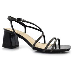 Sandália de Salto Bloco Feminina Suzzara Preto 65-3186