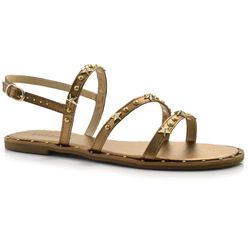 Sandália Rasteira Feminina Suzzara Dourado 24-3071