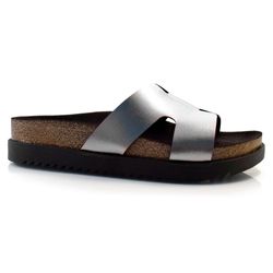 Sandália Flat Feminina Moleca Prata 5500.100.14710