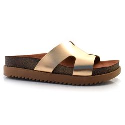 Sandália Flat Feminina Moleca Ouro Rosê 5500.100.14710