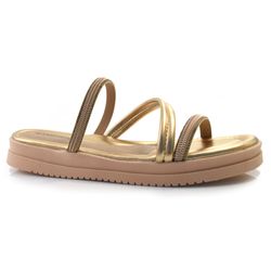 Sandália Flat Feminina Mississipi Ouro Rosê MB531